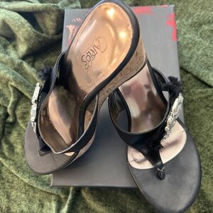 Carlos black Sparkly Sandals